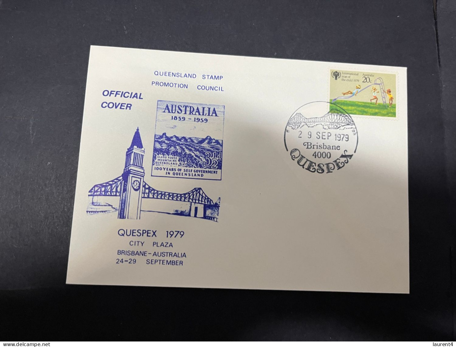 12-4-2024 (1 Z 44) Australia FDC - Queensland Stamp Show QUESPEX Postmark - 2 Cover (1979) - Omslagen Van Eerste Dagen (FDC)