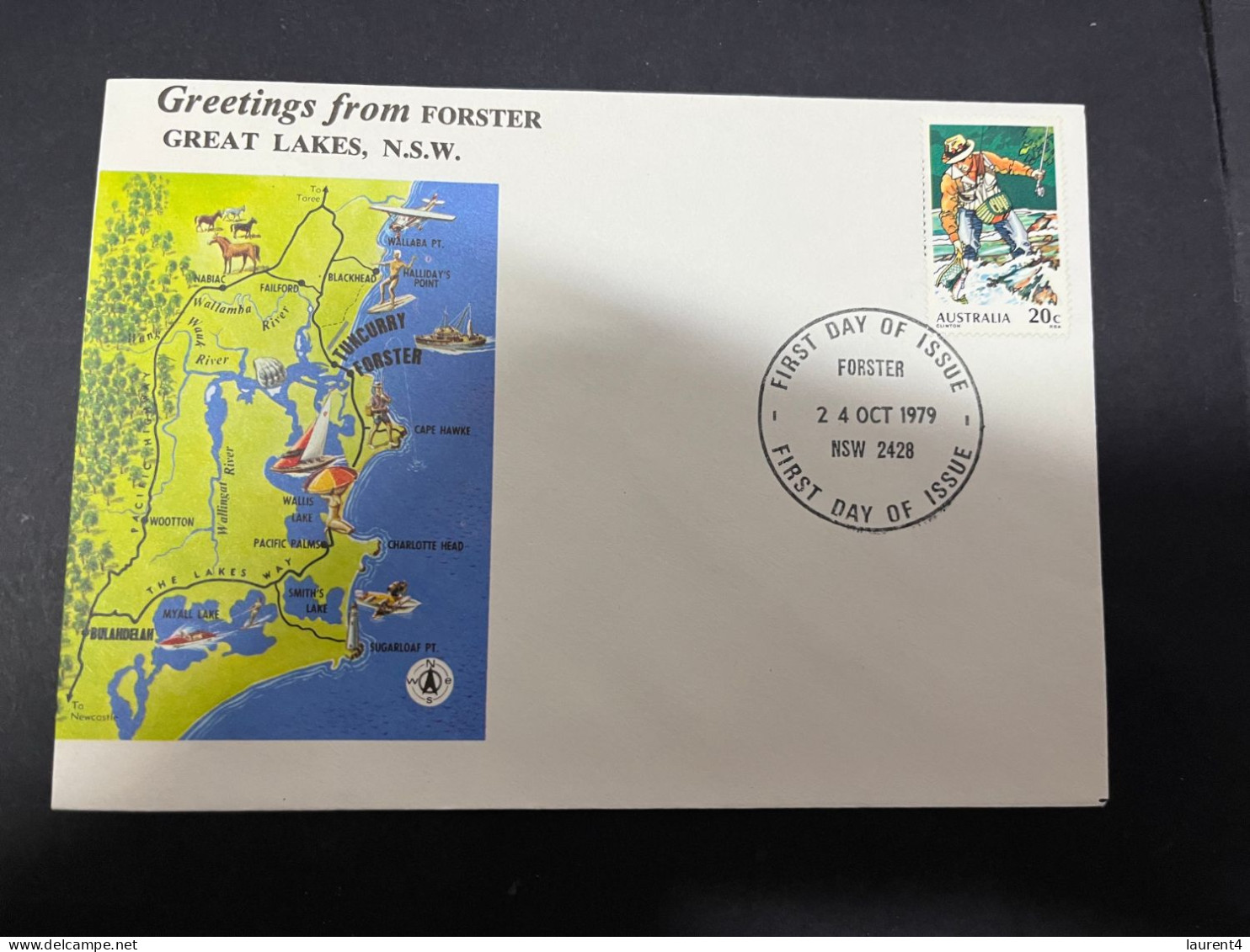 12-4-2024 (1 Z 44) Australia FDC - Greeting From Forster (fisherman Stamp) 1979 - 2 Covers - Omslagen Van Eerste Dagen (FDC)