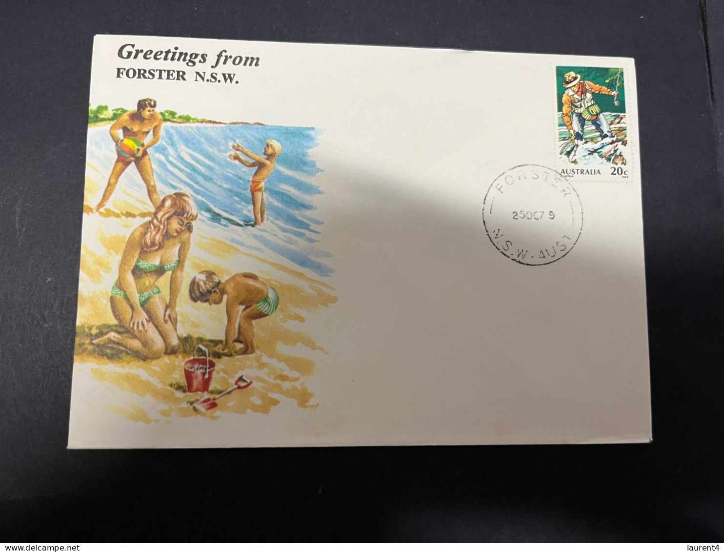 12-4-2024 (1 Z 44) Australia FDC - Greeting From Forster (fisherman Stamp) 1979 - 2 Covers - Omslagen Van Eerste Dagen (FDC)