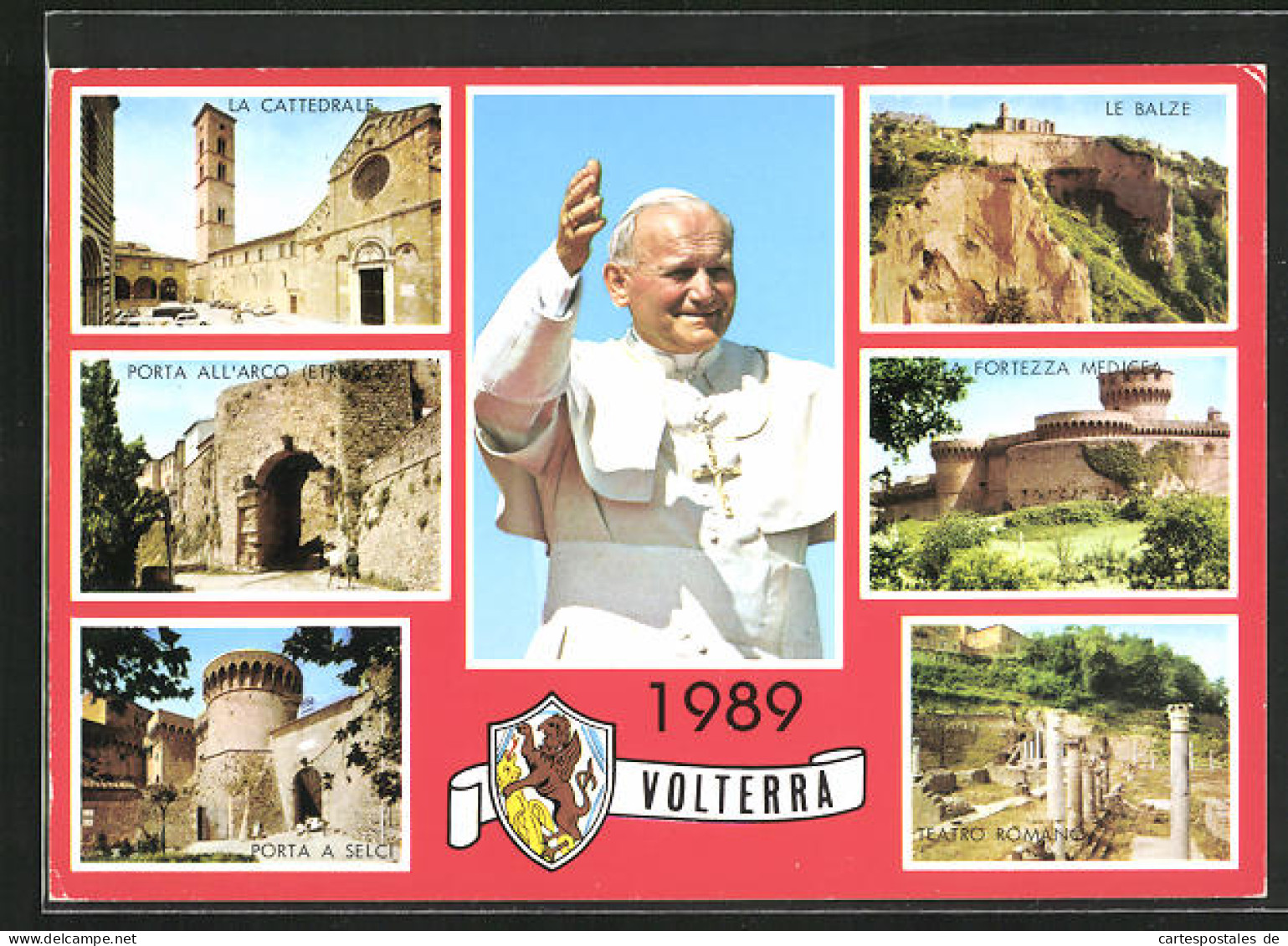 AK Volterra, Papst Johannes Paul II., Le Balze, 1989  - Papes