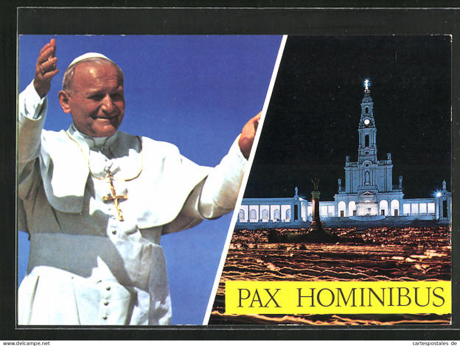 AK Papst Johannes Paul II. In Fatima, Pax Hominibus  - Popes