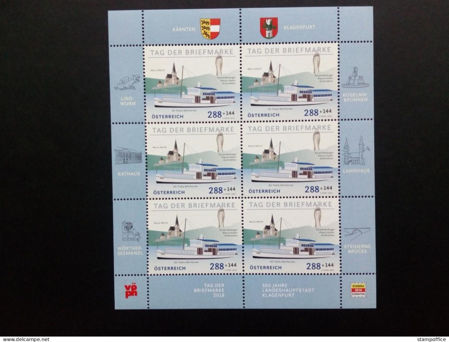 ÖSTERREICH MI-NR. 3399 POSTFRISCH(MINT) KLEINBOGEN TAG DER BRIEFMARKE 2018 DAMPFSCHIFF - Blocs & Hojas