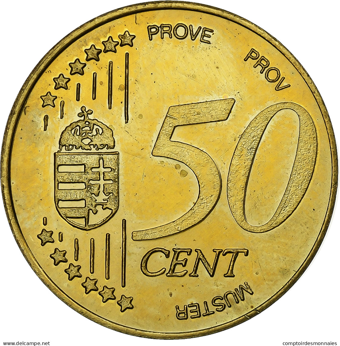 Hongrie, 50 Euro Cent, Essai-Trial, Laiton, SPL+ - Privéproeven