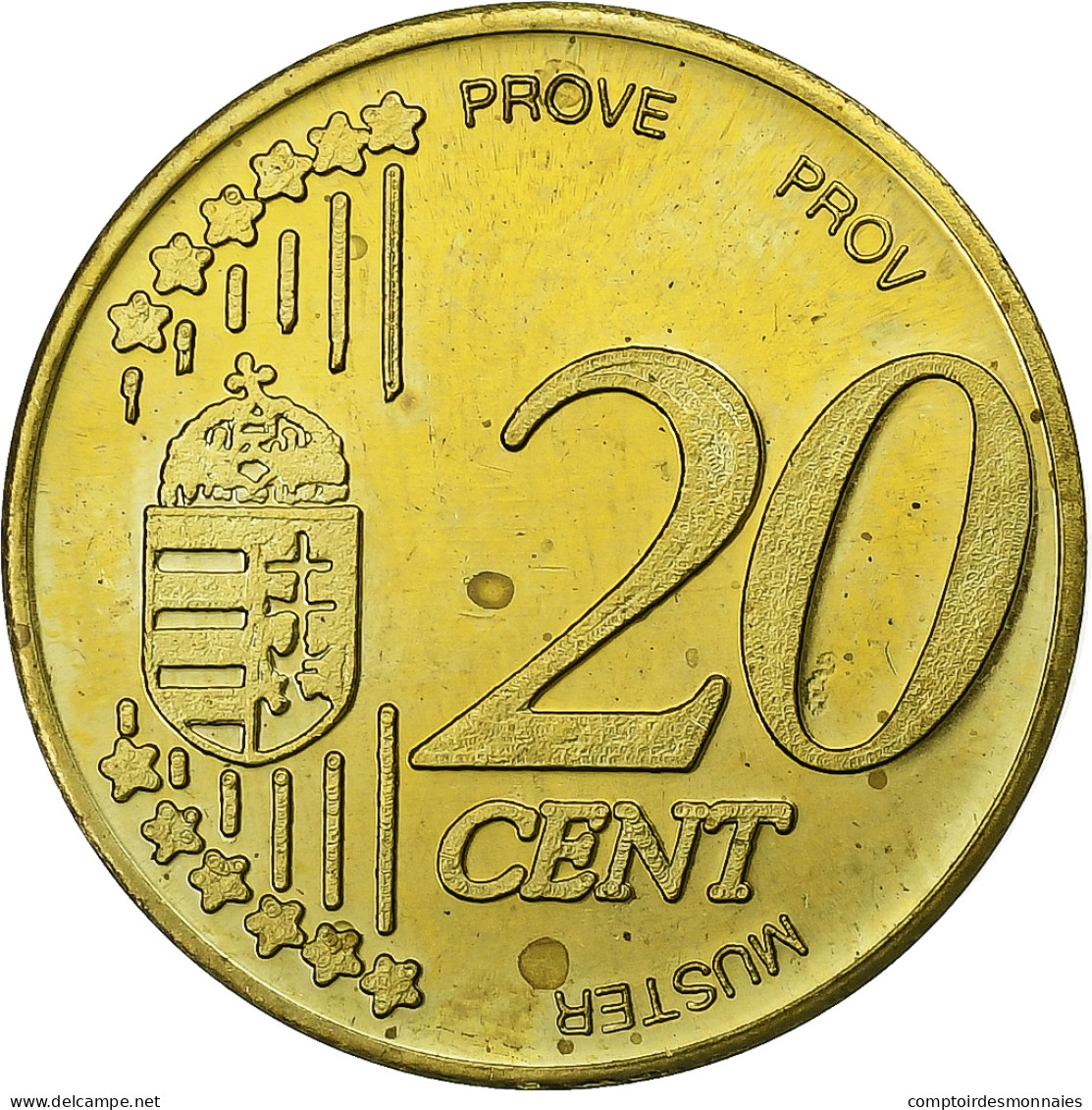 Hongrie, 20 Euro Cent, Essai-Trial, Laiton, SPL+ - Prove Private