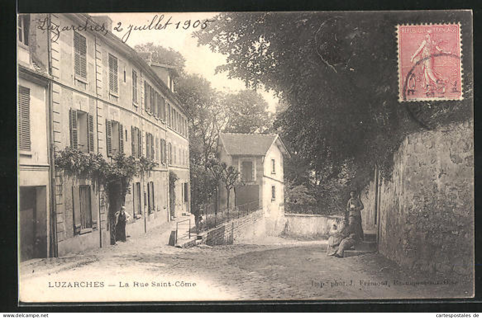 CPA Luzarches, La Rue Saint Come  - Luzarches