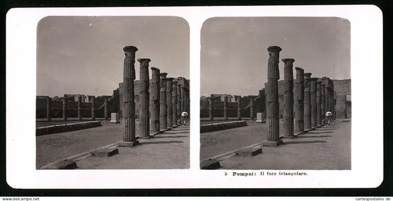 Stereo-Foto NPG, Berlin, Ansicht Pompei, Il Foro Triangolare  - Stereoscopic