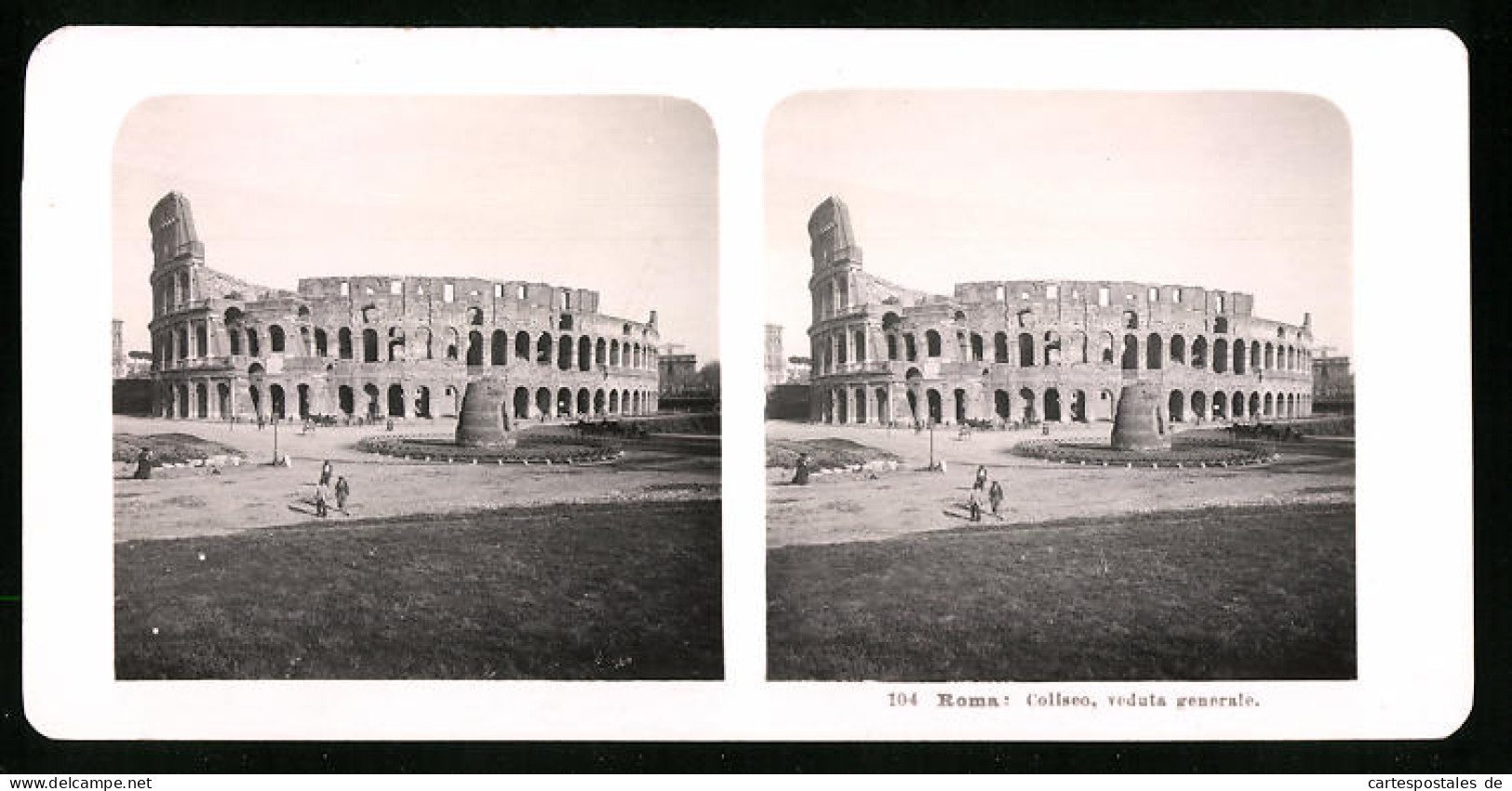 Stereo-Foto NPG, Berlin, Ansicht Roma, Coliseo, Veduta Generale  - Stereoscopic