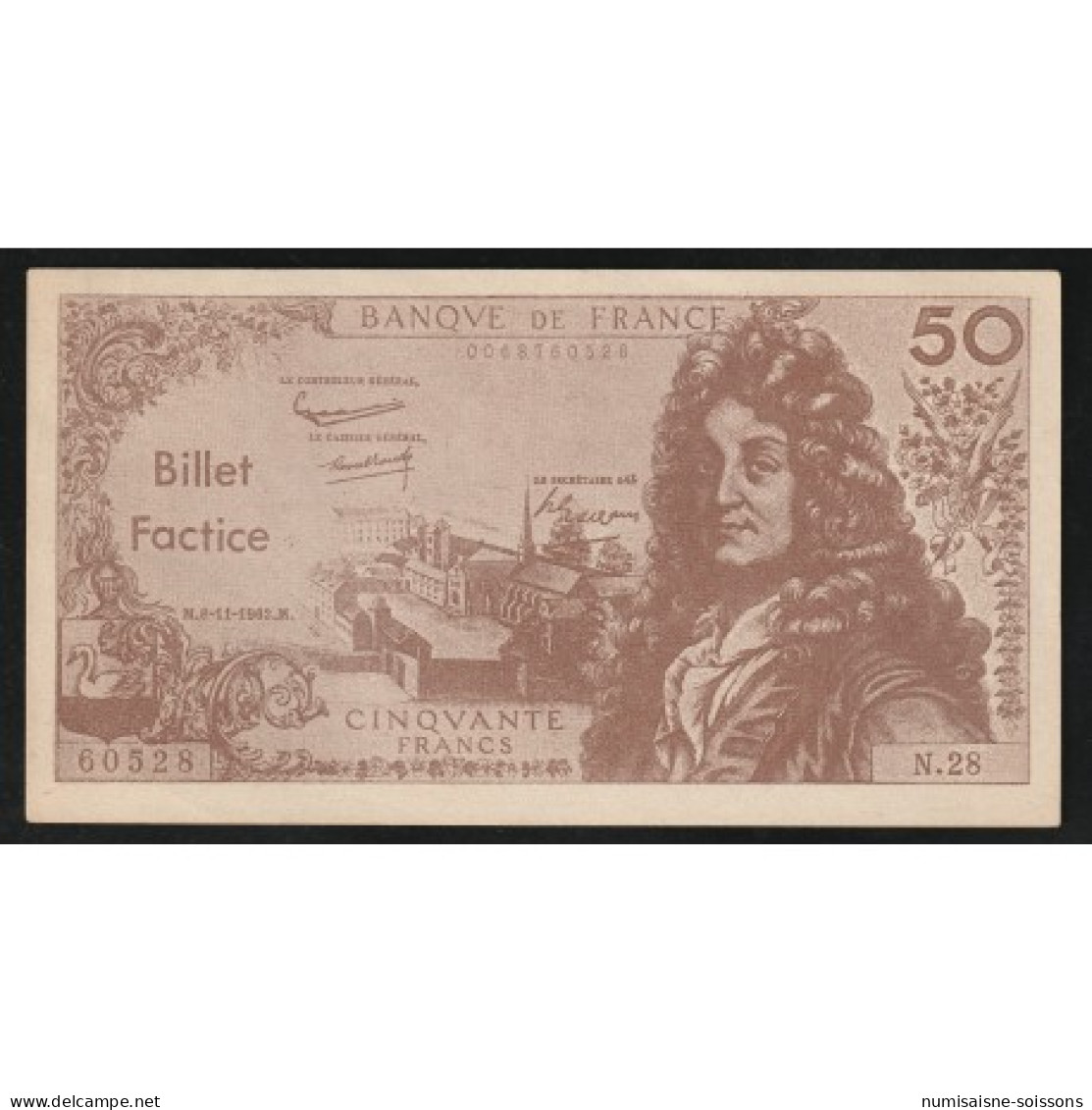 FRANCE - BILLET FACTICE - 50 FRANCS RACINE - A USAGE SCOLAIRE - TB - Ficción & Especímenes