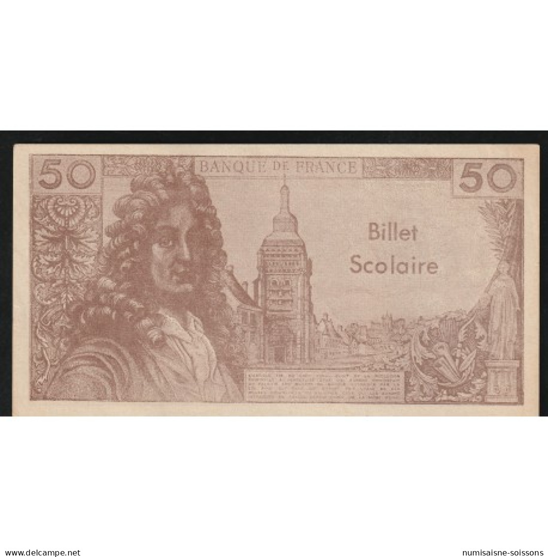 FRANCE - BILLET FACTICE - 50 FRANCS RACINE - A USAGE SCOLAIRE - TB - Fictifs & Spécimens