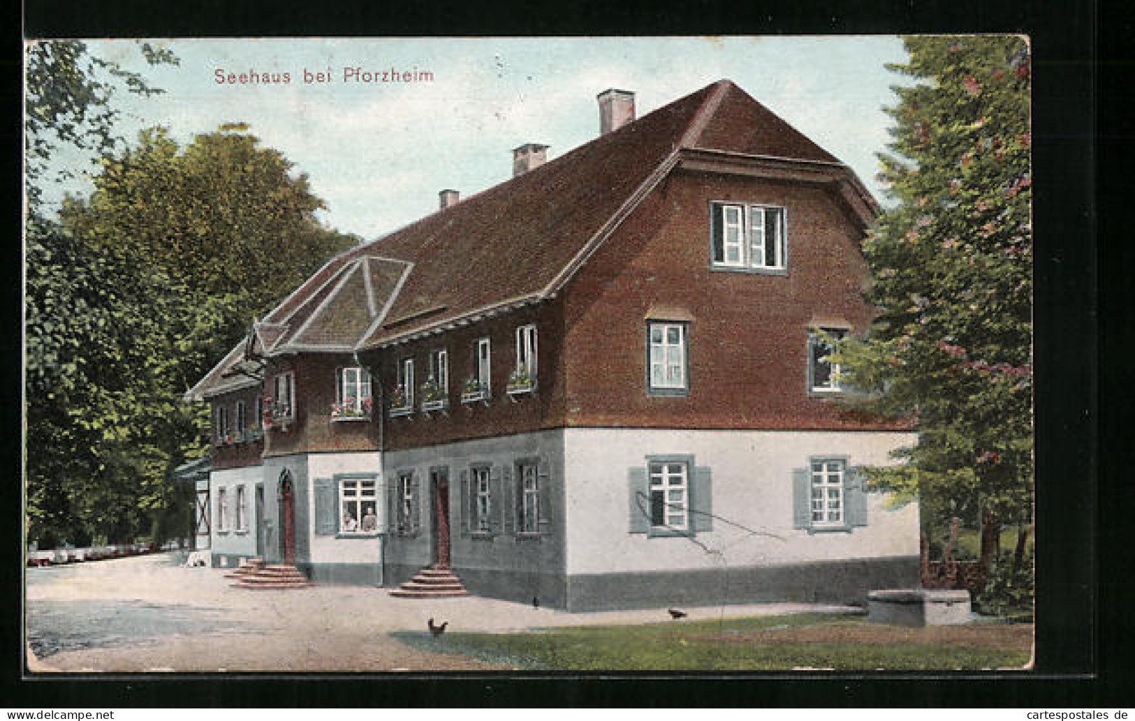 AK Pforzheim, Gasthof Seehaus (Gebäude)  - Pforzheim