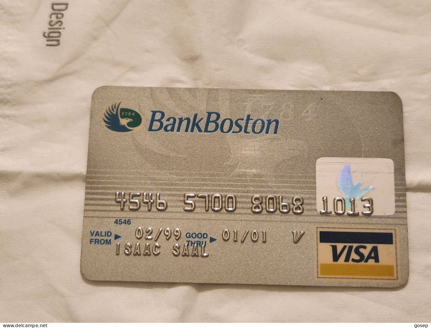 UNITED STATES-MILEAGE PLUS-BANK BOSTON CREDICT-VISA CARD-(4546-5700-8068-1013)-(ISAAC SAAL)-used Card - Krediet Kaarten (vervaldatum Min. 10 Jaar)