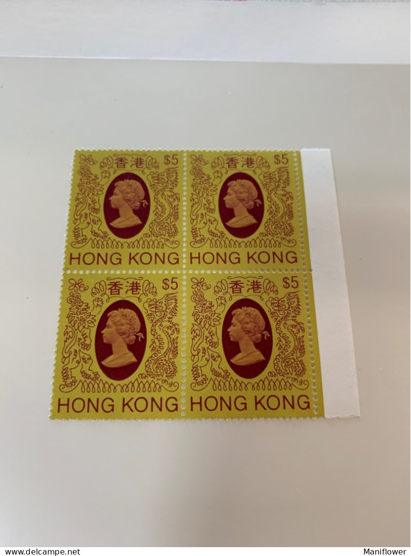 Hong Kong Stamp Error Block MNH $5 Missing Embossing - Storia Postale