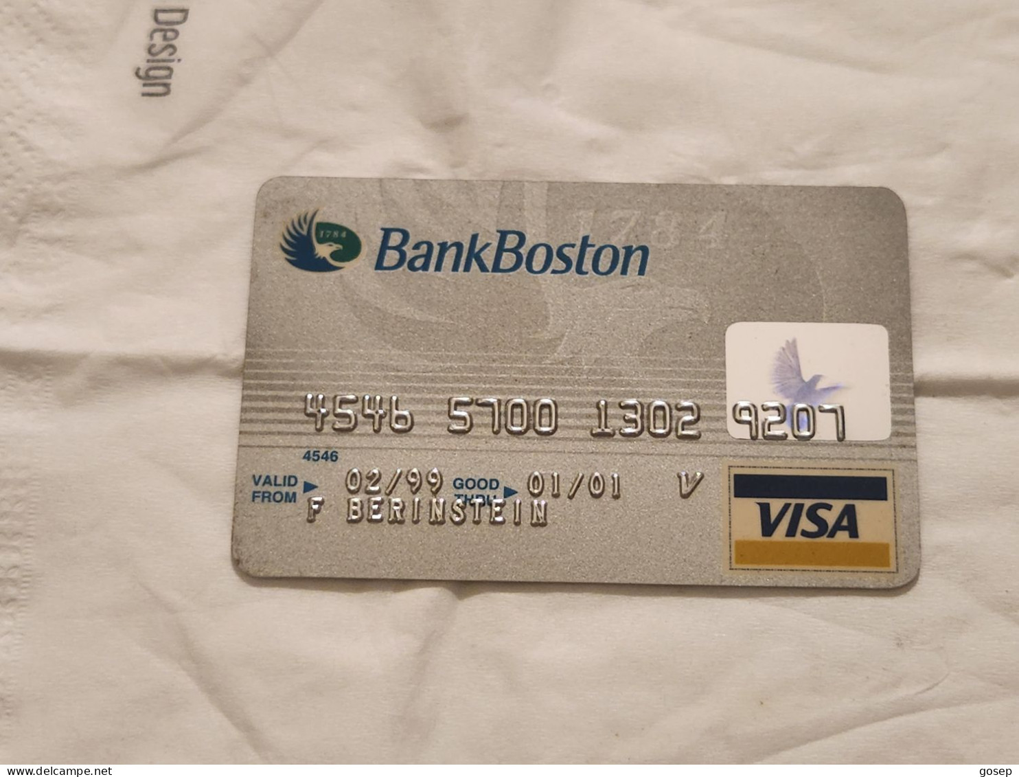 UNITED STATES-MILEAGE PLUS-BANK BOSTON CREDICT-VISA CARD-(4546-5700-1302-9207)-(F. BERINSTEIN)-used Card - Krediet Kaarten (vervaldatum Min. 10 Jaar)