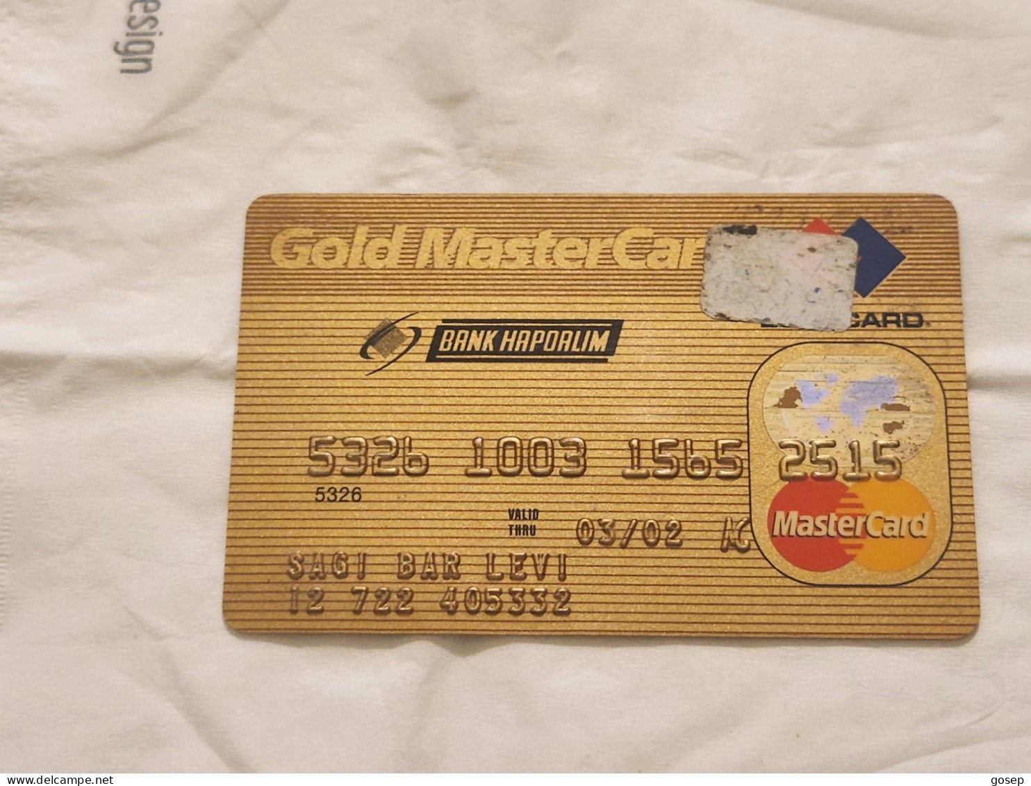 ISRAEL-GOLD MASTER CARD-BANK HAPOALIM-ISRACARD-(5326-1003-1565-2515)-(03/02)-used Card - Geldkarten (Ablauf Min. 10 Jahre)