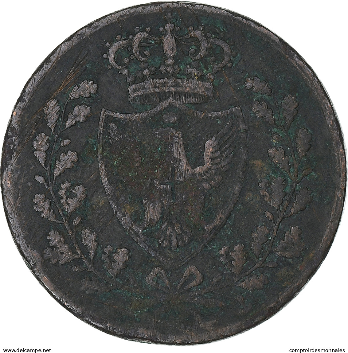 Italie, Carlo Felice, 5 Centesimi, 1826, Turin, Cuivre, TB+ - Emilia