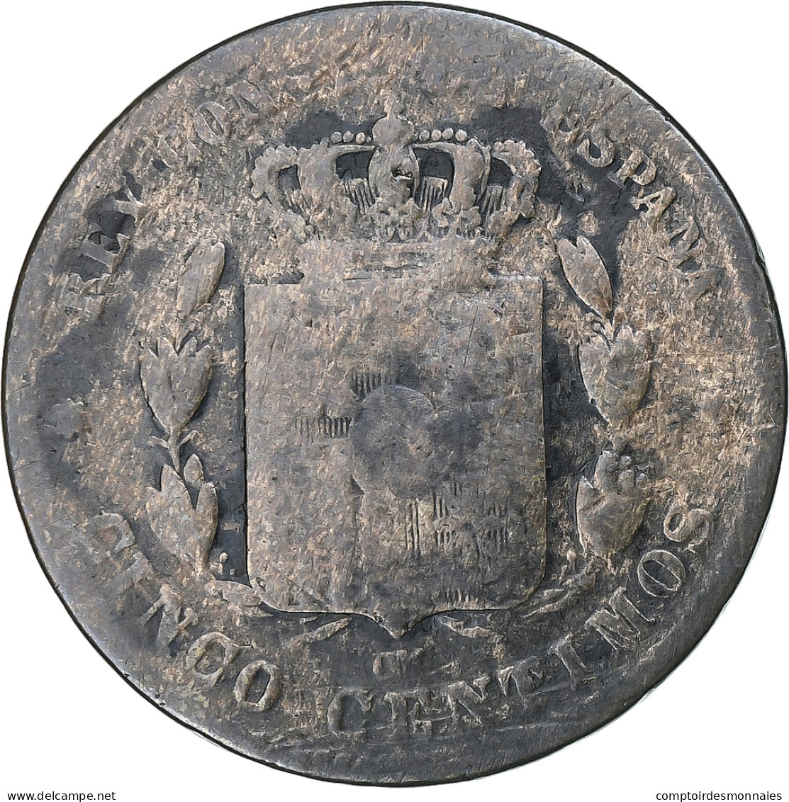 Espagne, Alfonso XII, 5 Centimos, 1877-1879, Satirique, Cuivre, TTB - Erstausgaben
