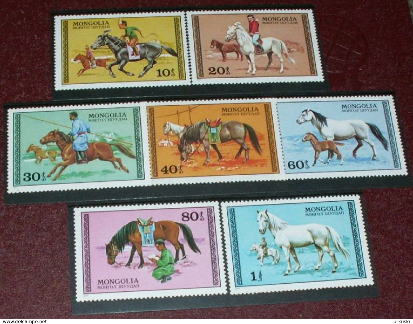 Mongolia 1977 - Mi.1056-62 - Horses - MNH - Mongolia