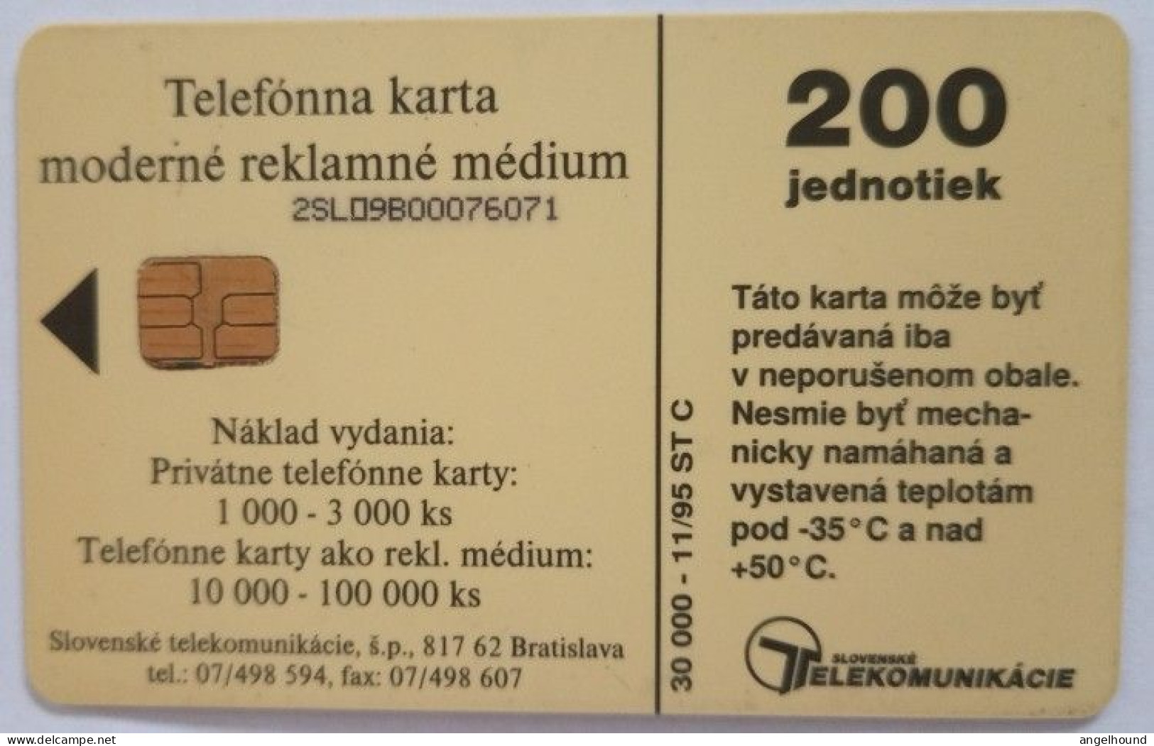 Slovakia 200 Units Chip Card - Pyramida - Slowakije