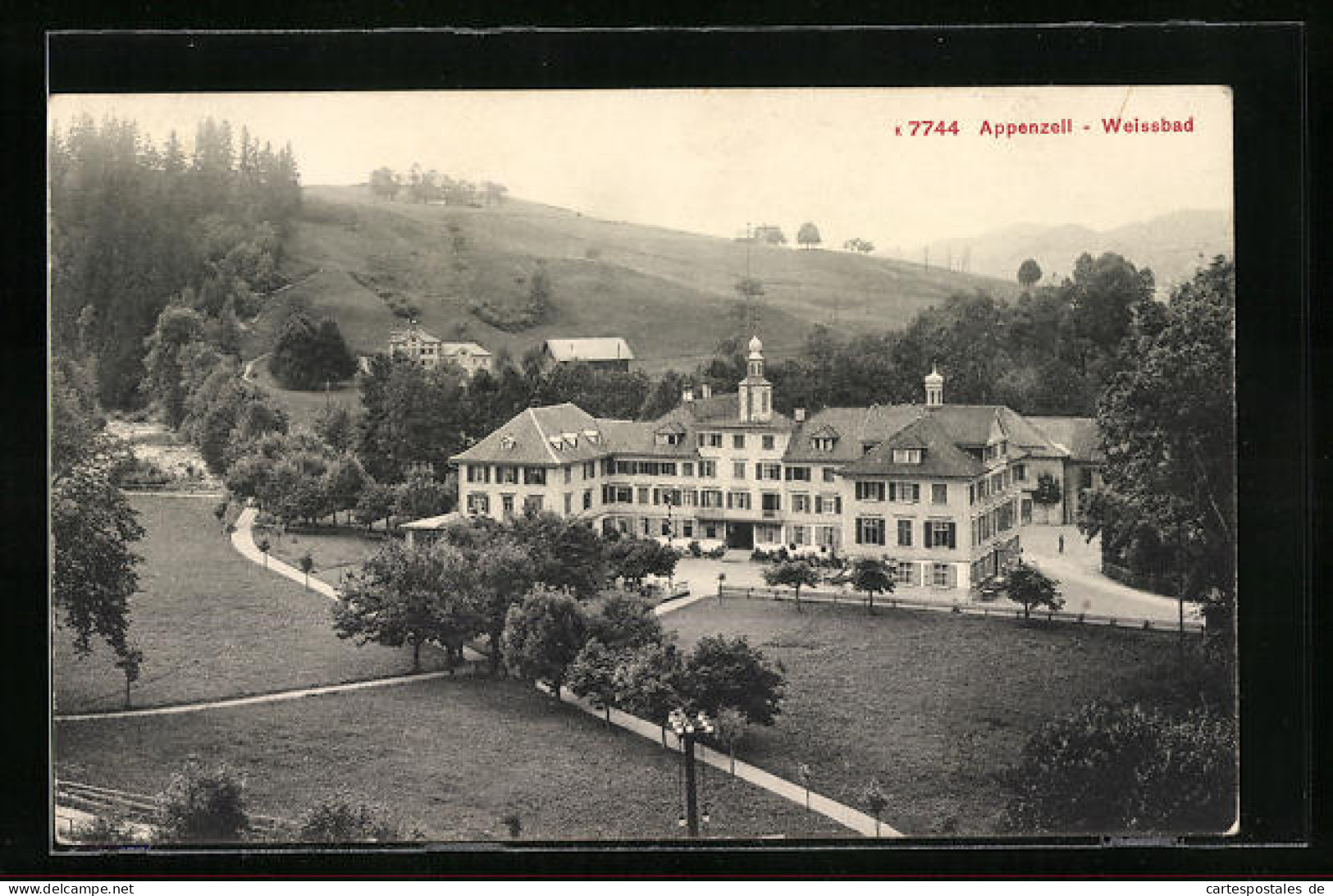AK Weissbad, Hotel Kurhaus Aus Der Vogelschau  - Weissbad 