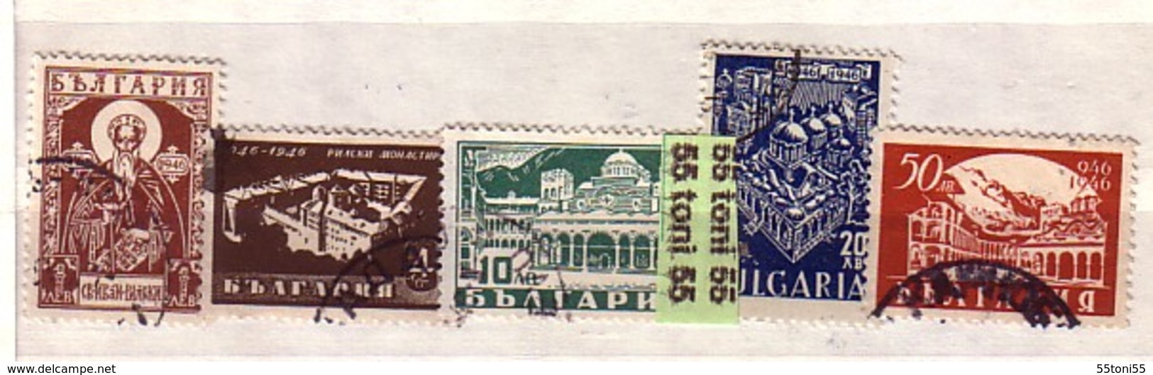 1946 1000 JAHRE RILA - KLOSTER Mi 559/63 5v.-used(O) Bulgaria/Bulgarie - Gebraucht