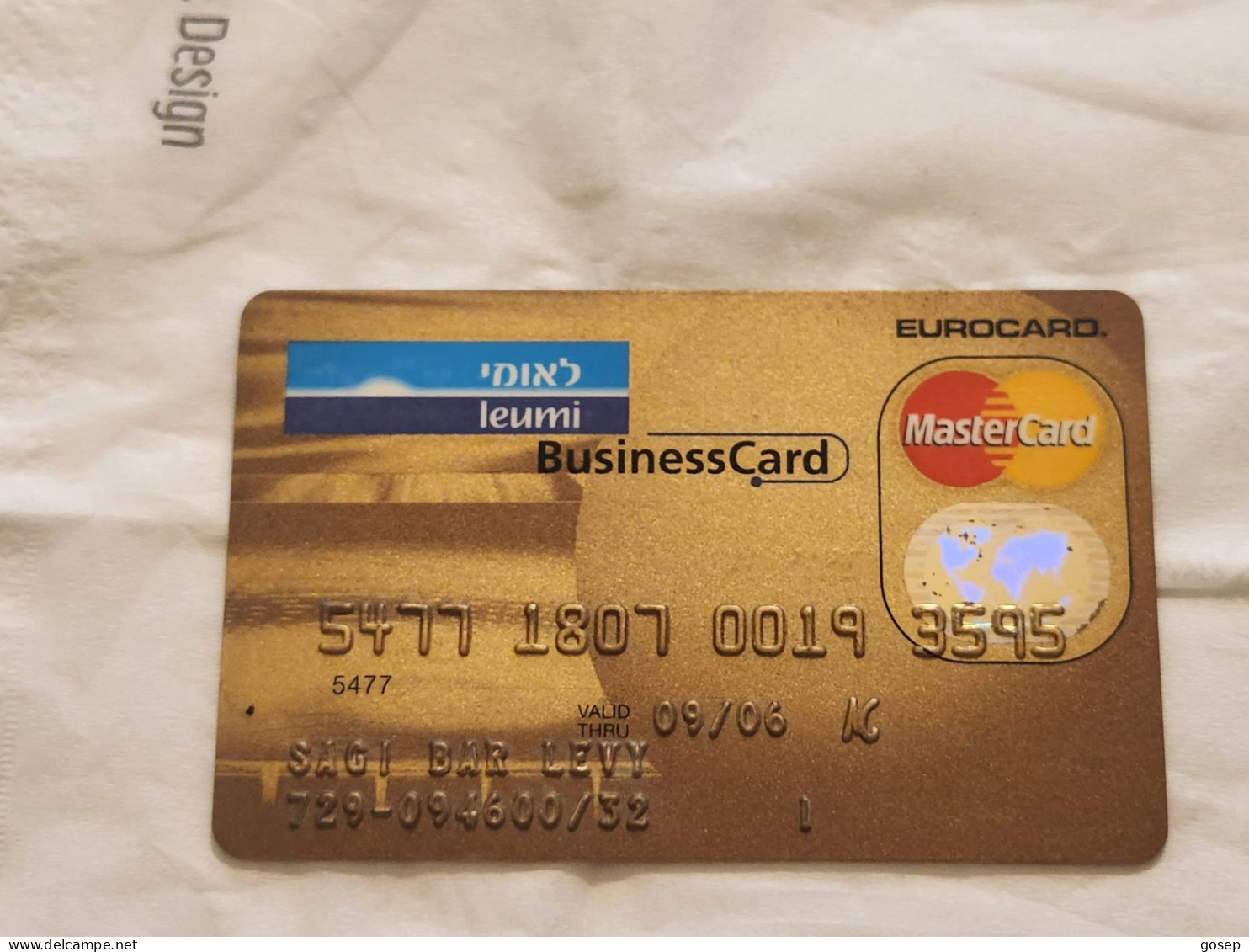 ISRAEL-BUSINESS CARD-BANK LEUMI-master Card-(5477-1807-0019-3595)-(09/2006)-used Card - Tarjetas De Crédito (caducidad Min 10 Años)