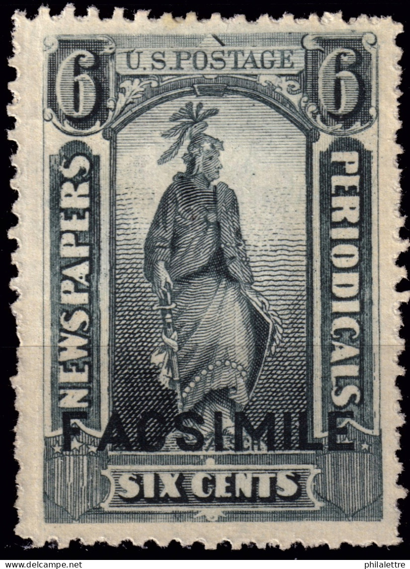 ÉTATS-UNIS / USA - 1875/85 Issue  German Reproduction ("FACSIMILE") Of Sc.type N4 6c Black - No Gum - Zeitungsmarken & Streifbänder