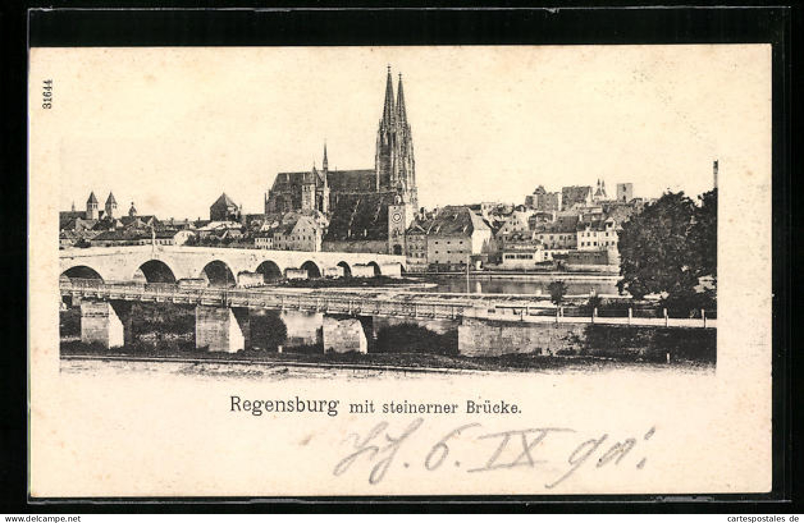 AK Regensburg, Teilansicht Mit Steinerner Brücke  - Regensburg