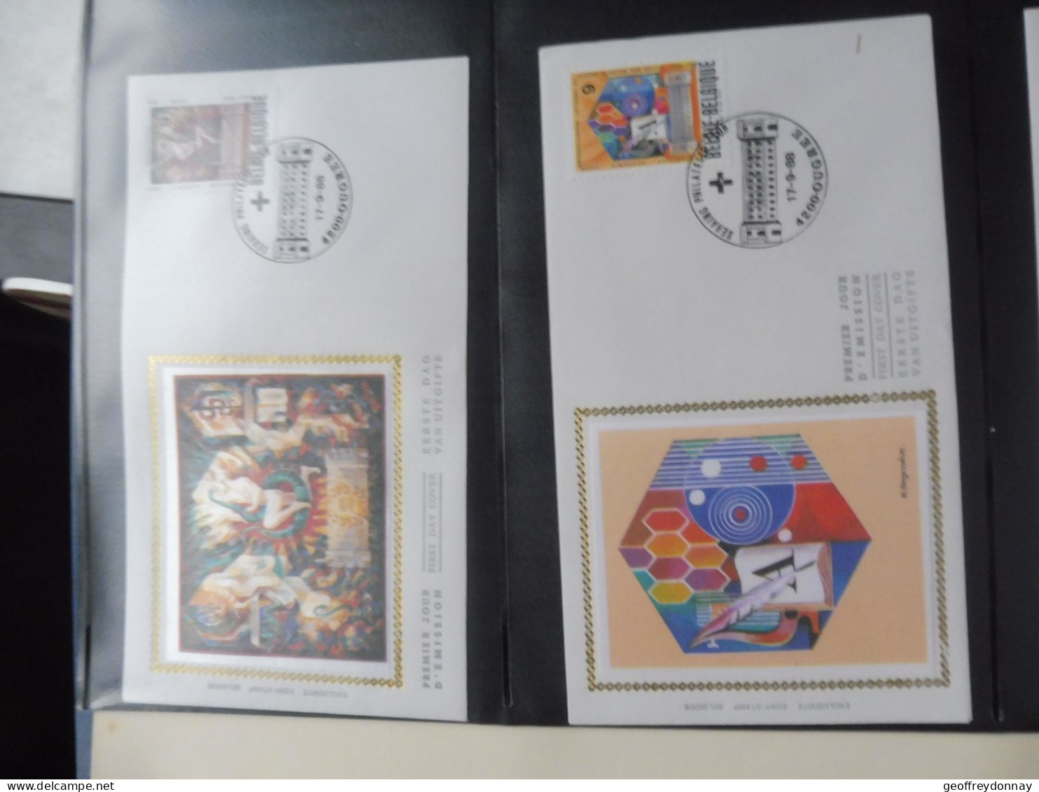 Belgique Belgie  Fdc  Soie  Fdc Z/s 2296/2297 Oblitéré Gestempelt Ougree Acaedmie De Medecine 1988 - 1981-1990