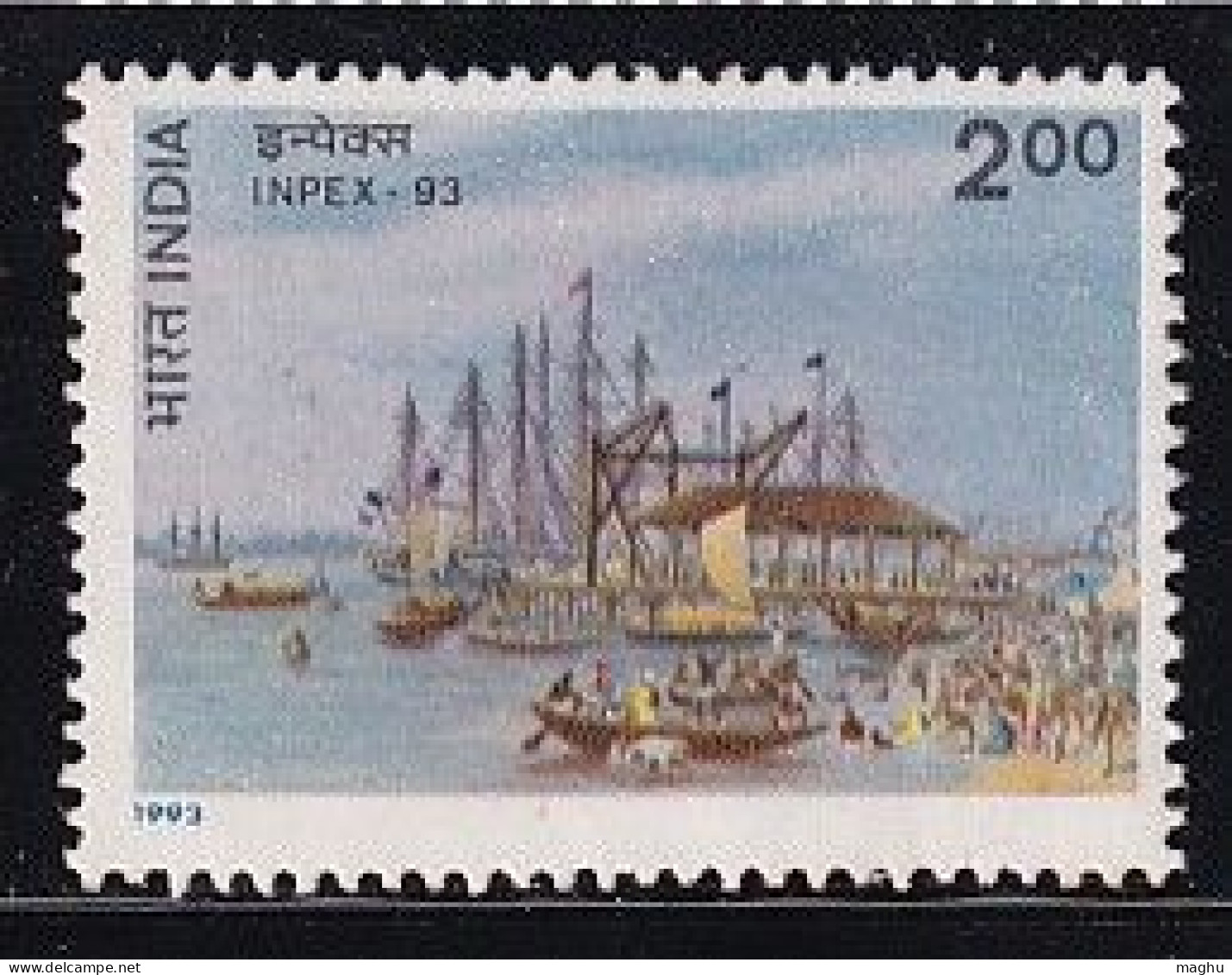 India MH 1993, INPEX 93, Philatelic Exhibition, Calcutta Custom House, Ships, Ship - Nuovi