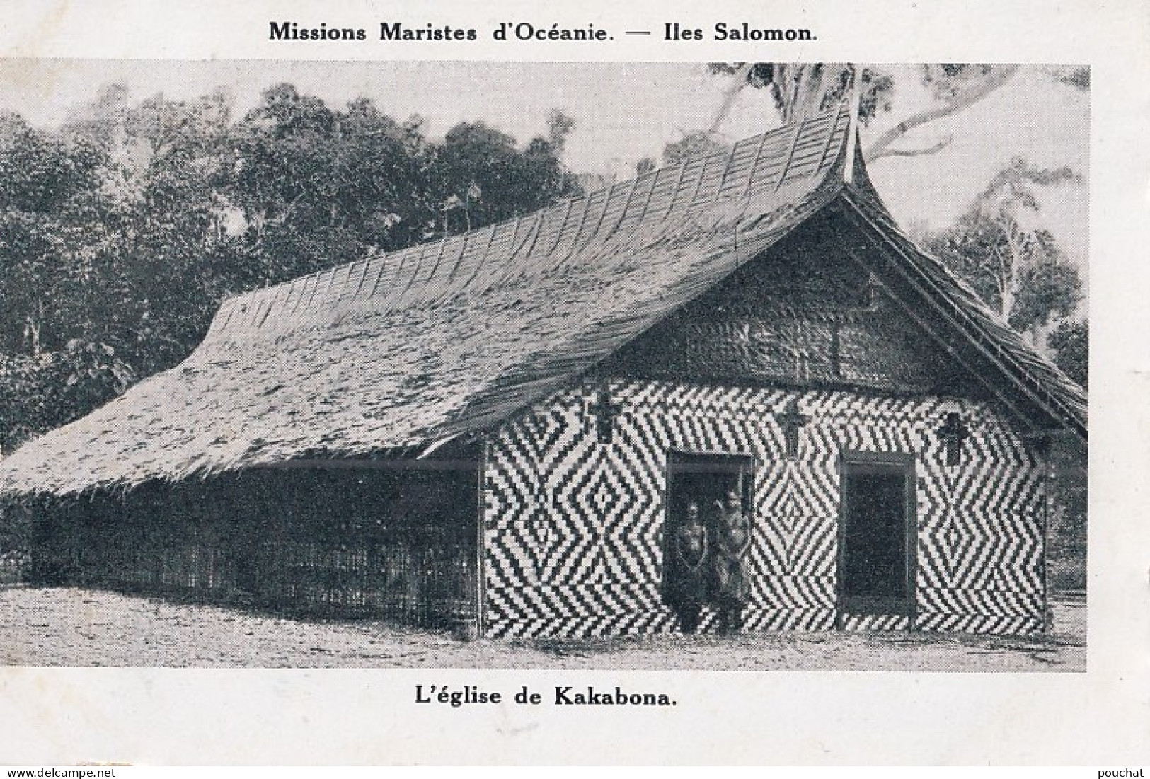 C4- MISSIONS MARISTES D ' OCEANIE - ILES SALOMON - L ' EGLISE DE KAKABONA - ( 2 SCANS )  - Isole Salomon