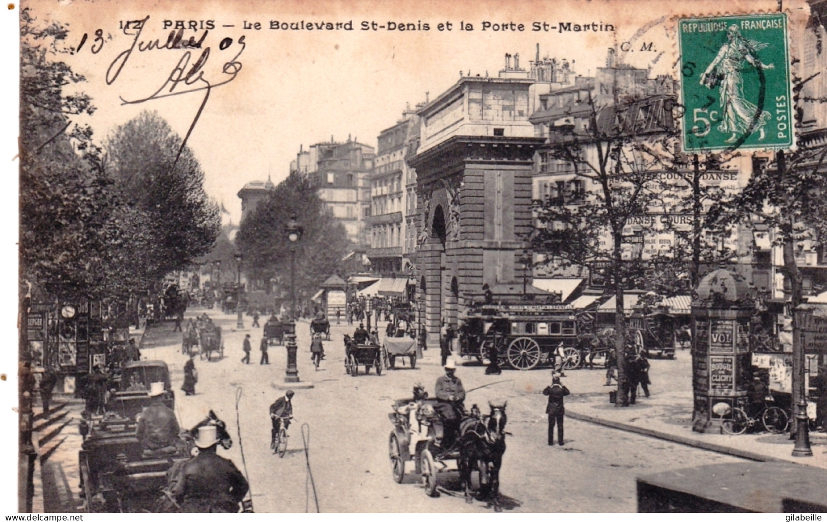 75 - PARIS 02 - Boulevard Saint Denis Et La Porte Saint Martin - Arrondissement: 02