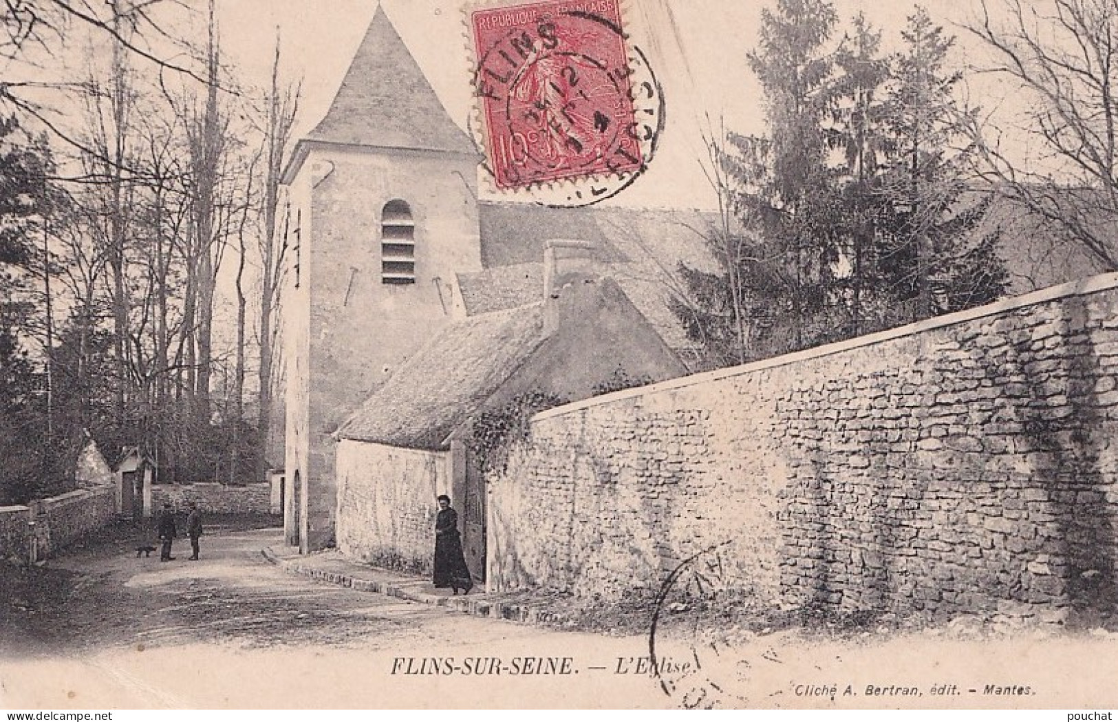 C7-78) FLINS SUR SEINE - L ' EGLISE - ANIMEE - EN 1904 - Flins Sur Seine