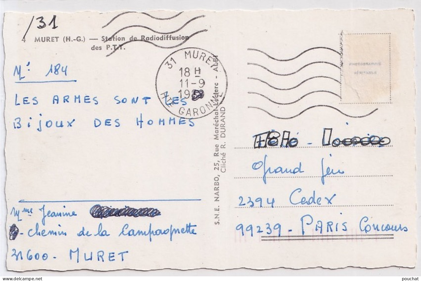 C11-31) MURET - HAUTE GARONNE - STATION RADIODIFFUSION DES  P.T.T.  - ( 2 SCANS ) - Muret