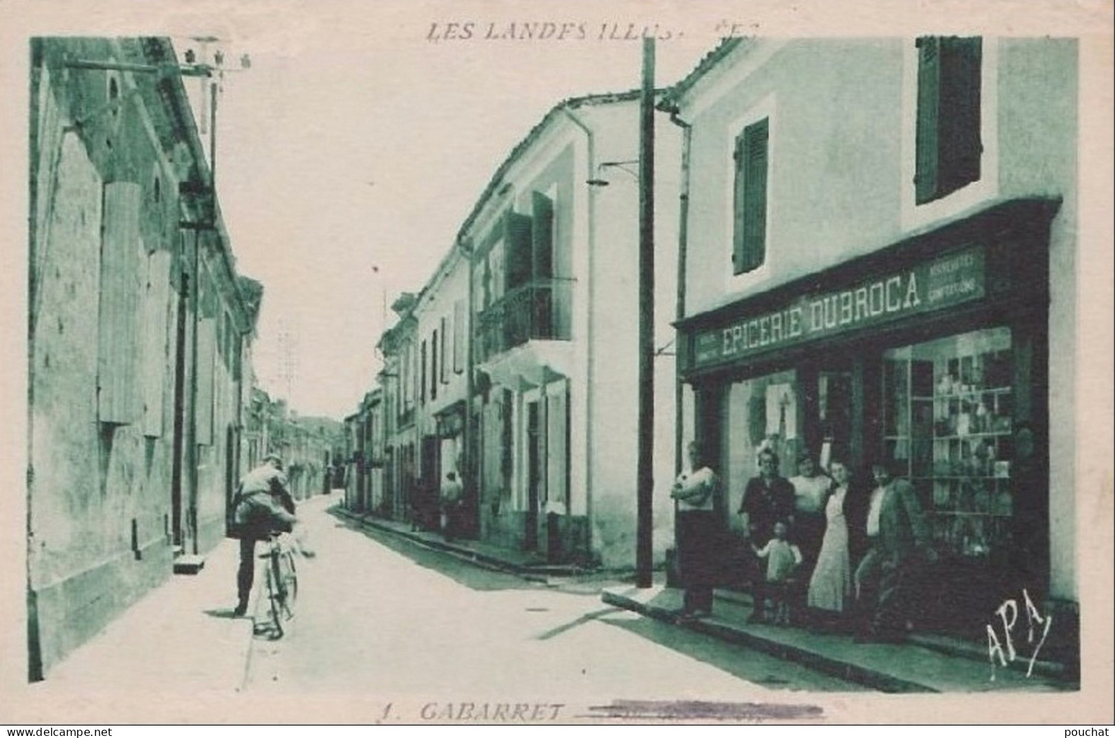 C17-40) GABARRET - CARTE PHOTO - DEVANTURE DE L ' EPICERIE DUBROCA - MERCERIE - BONNETERIE - RUE DE LA POSTE - 3 SCANS - Gabarret