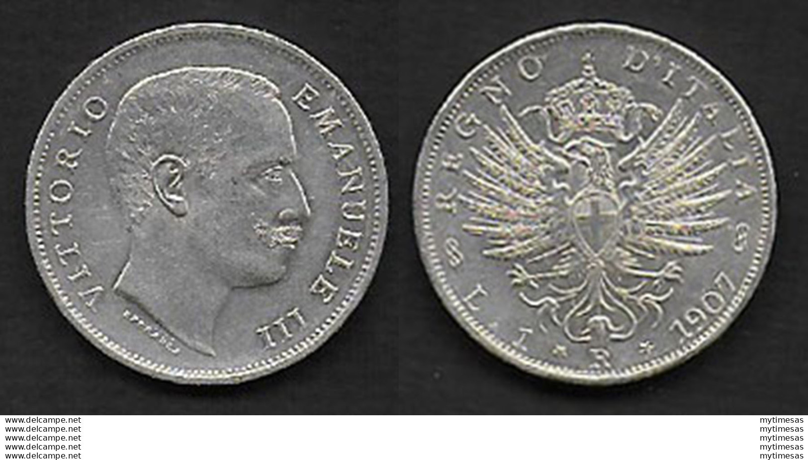 1907 Italia VE III Lire 1 Aquila Sabauda In Argento FDC - 1900-1946 : Victor Emmanuel III & Umberto II