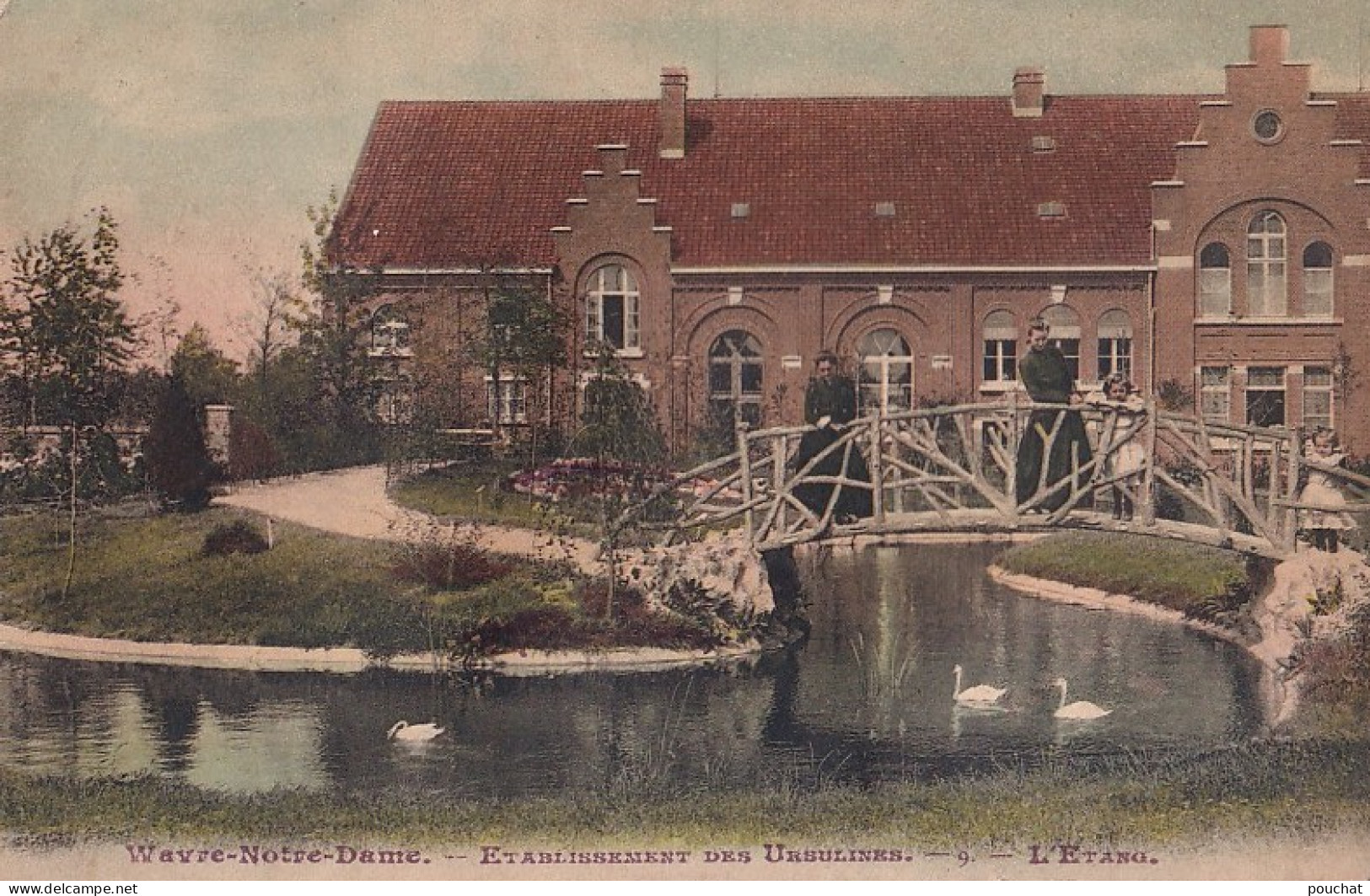 C20- WAVRE - NOTRE DAME - ETABLISSEMENT DES URSULINES  - L ' ETANG  - ANIMEE - EN 1912 - ( 2  SCANS )   - Sint-Katelijne-Waver