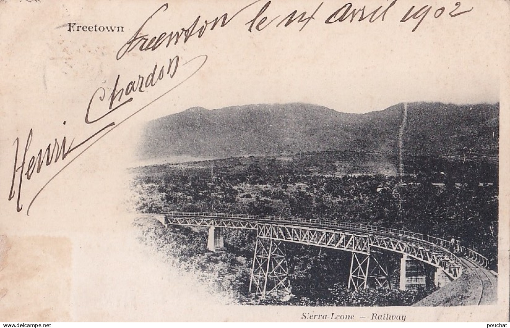 C23- FREETOWN - SIERRA LEONE - RAILWAY - THEME LOCOMOTIVE - EN  1902 - ( 2 SCANS ) - Sierra Leona