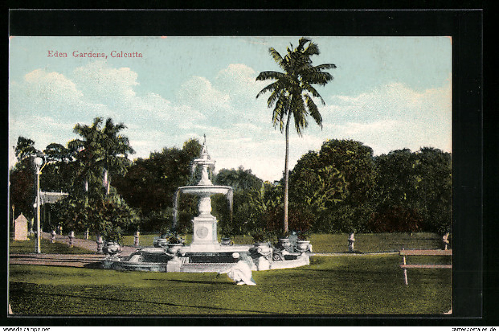 AK Calcutta, Eden Gardens, Fountain  - Indien
