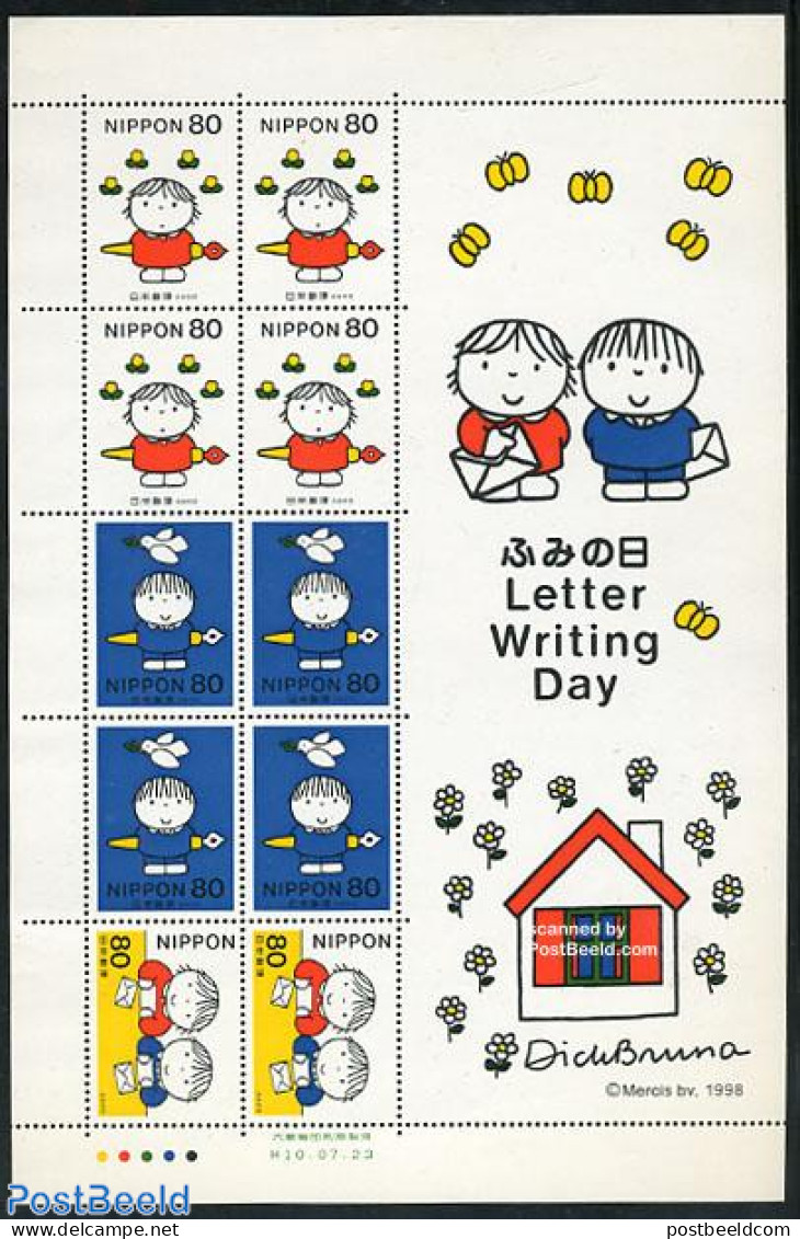 Japan 1998 Letter Writing Day, Dick Bruna M/s, Mint NH, History - Netherlands & Dutch - Art - Children's Books Illustr.. - Ongebruikt