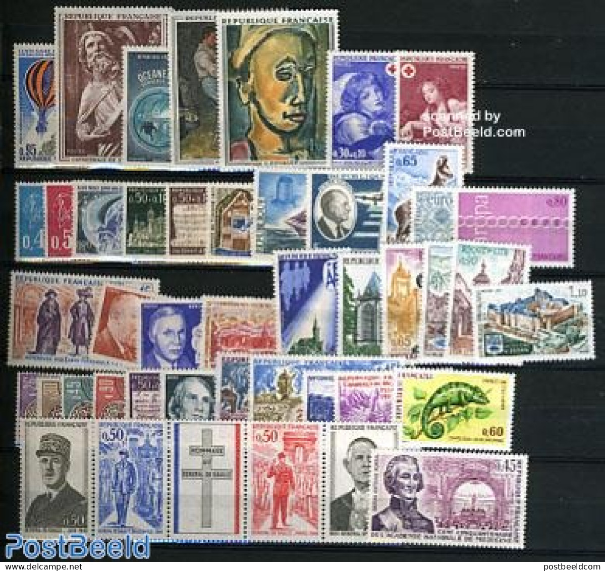France 1971 Yearset 1971 (44v), Mint NH, Various - Yearsets (by Country) - Neufs