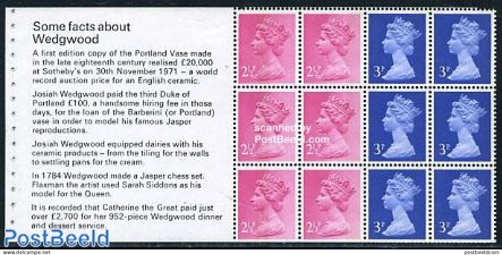 Great Britain 1972 Wedgewood Booklet Pane, Mint NH - Neufs