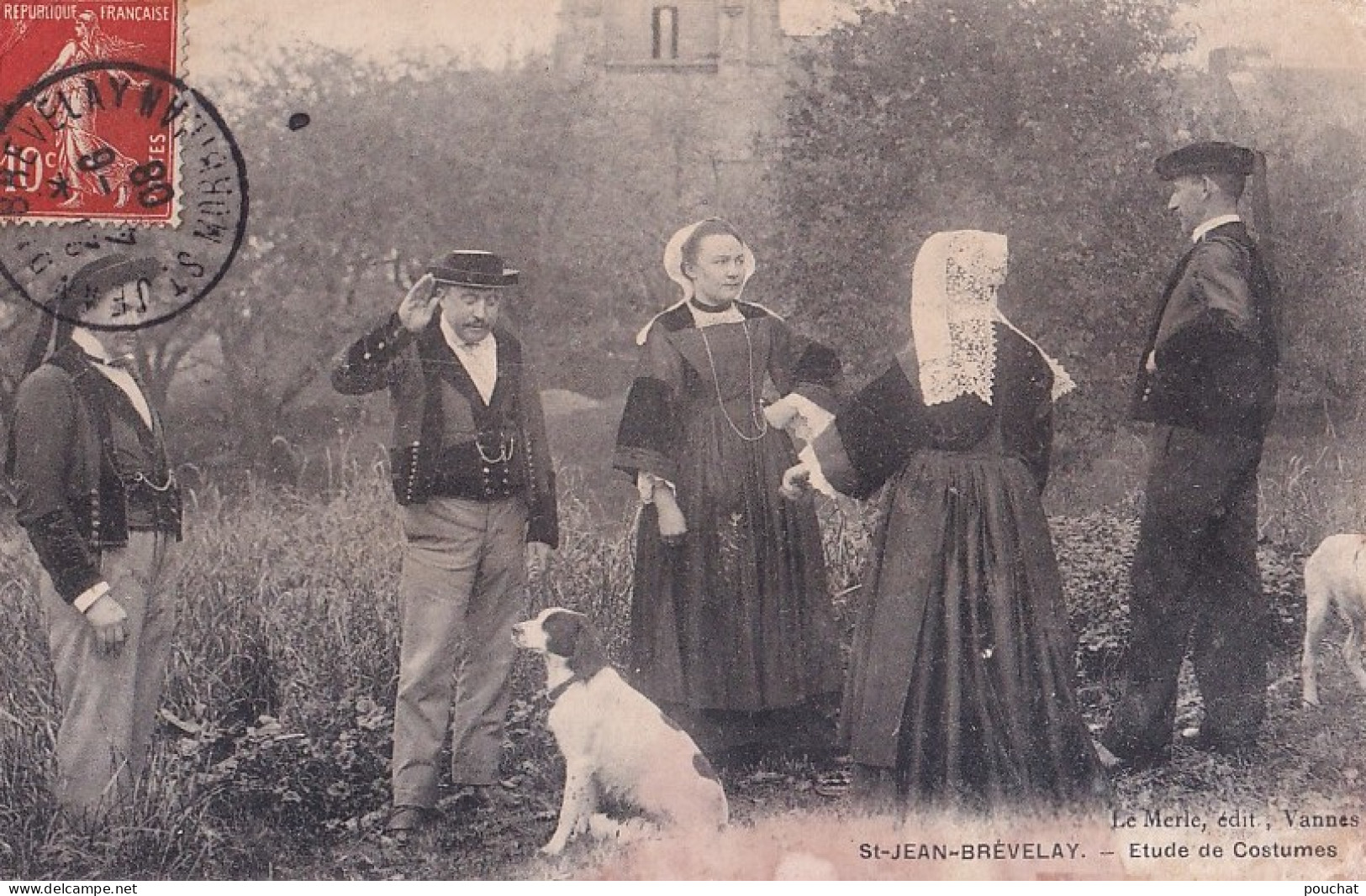 D5-56) SAINT JEAN BREVELAY  - ETUDE DE COSTUMES - EN 1908 - Saint Jean Brevelay