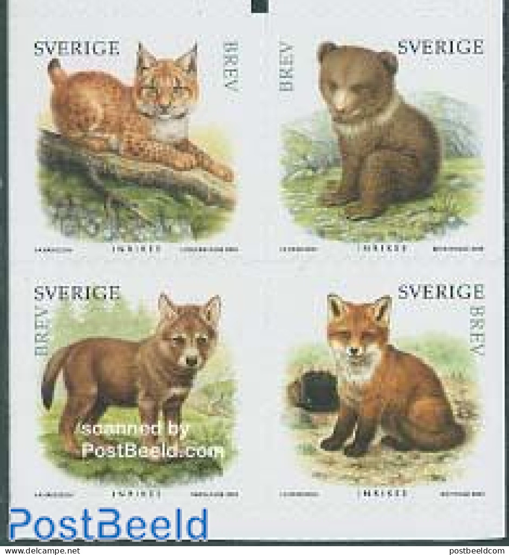Sweden 2005 Young Animals 4v S-a [+], Mint NH, Nature - Animals (others & Mixed) - Bears - Cat Family - Unused Stamps