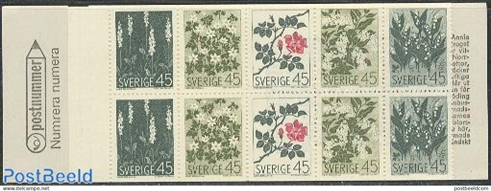 Sweden 1968 Flowers 2x5v In Booklet, Mint NH, Nature - Flowers & Plants - Nuevos