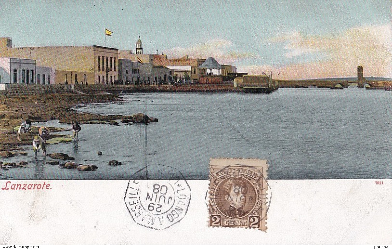 D6- LANZAROTE - MER - PECHEURS   -  EN  1908 - Lanzarote