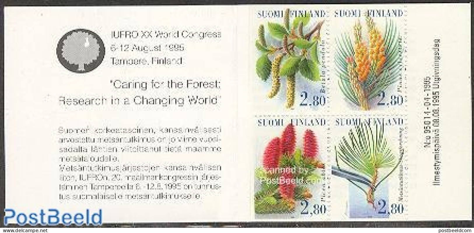 Finland 1995 Trees 4v In Booklet, Mint NH, Nature - Trees & Forests - Stamp Booklets - Ungebraucht