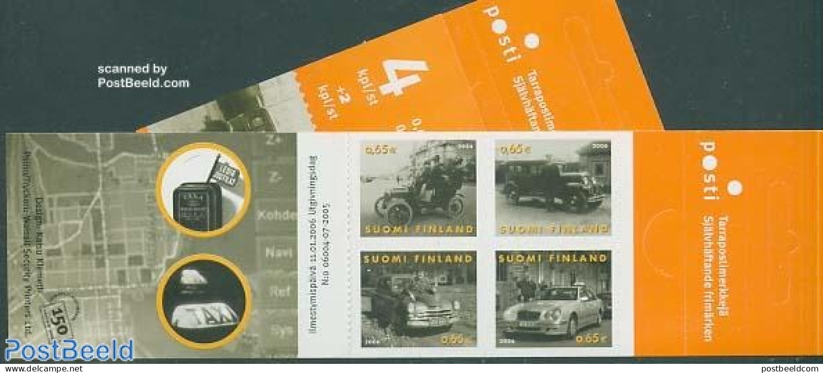 Finland 2006 Automobiles 4v S-a In Booklet, Mint NH, Transport - Various - Stamp Booklets - Automobiles - Street Life - Neufs