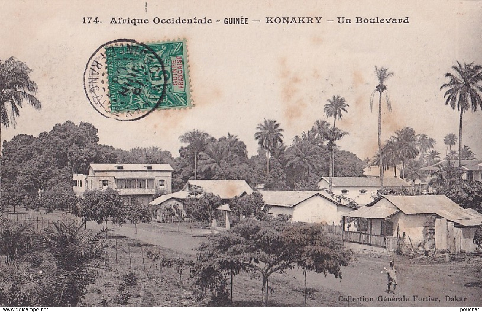 D8- AFRIQUE OCCIDENTALE - GUINEE - KONAKRY - UN  BOULEVARD - EN 1908  - Guinée Française