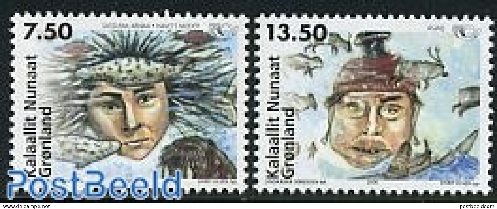 Greenland 2006 Norden, Mythology 2v, Mint NH, History - Nature - Transport - Europa Hang-on Issues - Animals (others &.. - Unused Stamps