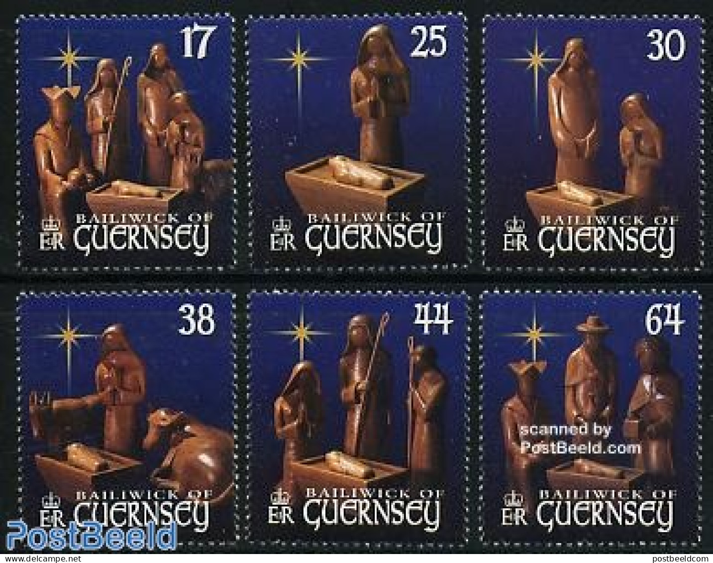 Guernsey 1999 Christmas 6v, Mint NH, Religion - Christmas - Art - Sculpture - Weihnachten